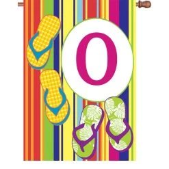 28 In. Summer Monogram Flag - O