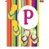 28 In. Summer Monogram Flag - P -Kite Shop 52456g P summer