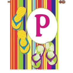 28 In. Summer Monogram Flag - P