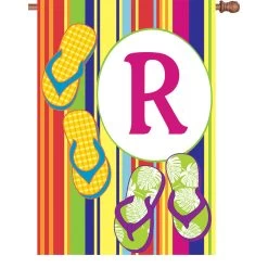 28 In. Summer Monogram Flag - R