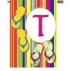 28 In. Summer Monogram Flag - T 1 28 In. Summer Monogram Flag - T -Kite Shop 52459g T summer
