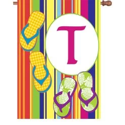 28 In. Summer Monogram Flag - T