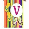 28 In. Summer Monogram Flag - V -Kite Shop 52461g V summer