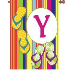 28 In. Summer Monogram Flag - Y