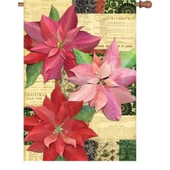 28 In. Flag - Yuletide Poinsettia