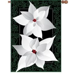 28 In. Flag - Silver Poinsettia
