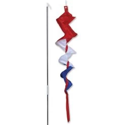 SoundWinds Small Fusilli Spinning Recumbent Bike Windsock - Patriotic