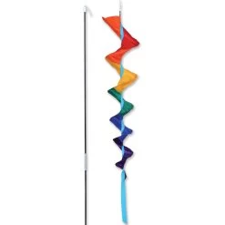 SoundWinds Medium Fusilli Spinning Recumbent Bike Windsock - Rainbow