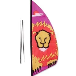 3.5 Ft. Recumbent Bike Feather Banner - Lion