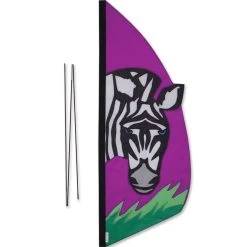 3.5 Ft. Recumbent Bike Feather Banner - Zebra