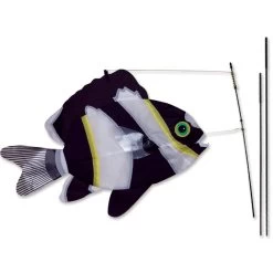 Swimming Fish Recumbent Bike Flag - Black & White