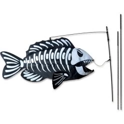 Swimming Fish Recumbent Bike Flag - Fish Bones