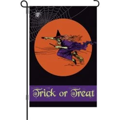 12 In. Halloween Garden Flag - Flying Witch
