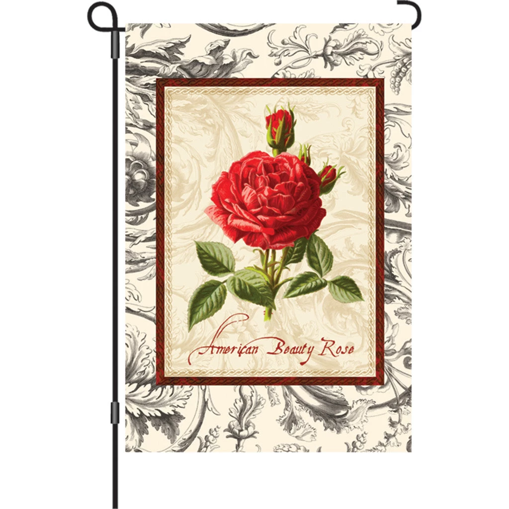 12 In. Flag - American Beauty Rose 3 12 In. Flag - American Beauty Rose