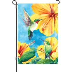 12 In. Flag - Hummingbird Hibiscus