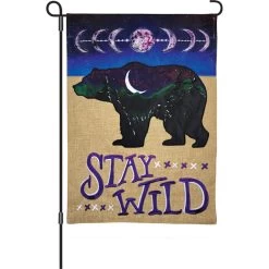 12 In. Burlap Flag - Stay Wild
