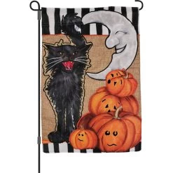 12 In. Flag - Halloween Cat And Moon