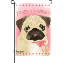 12 In. Flag - Pugs & Kisses