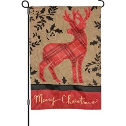 12 In. Flag - Rustic Holiday Deer
