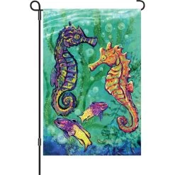 12 In. Flag - Seahorses