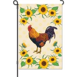 12 In. Flag - Sunflower Rooster