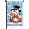 12 In. Flag - Snowman Wreath -Kite Shop 56367p SnowmanWreath Garden 1024