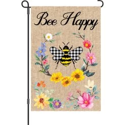 12 In. Flag - Bee Happy