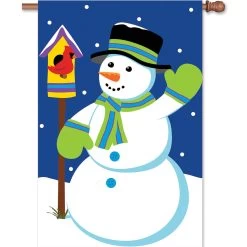 Applique Flag - Snowman