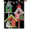 28 In. Flag - Christmas Birdhouses -Kite Shop 57029g ChristmasBirdhouses
