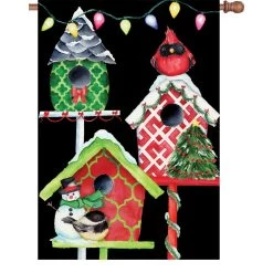 28 In. Flag - Christmas Birdhouses