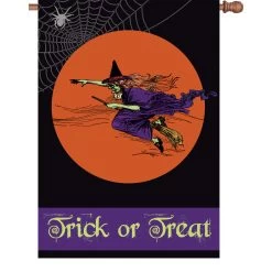 28 In. Halloween House Flag - Flying Witch