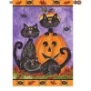 28 In. Halloween House Flag - Three Black Cats -Kite Shop 57093g ThreeBlackCats
