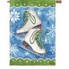 28 In. Flag - Ice Skates & Snow -Kite Shop 57097g IceskatesSnowflakes