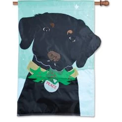 Applique Flag - Christmas Black Lab