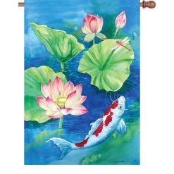 28 In. Flag - Lotus Koi