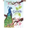 28 In. Flag - Welcome Peacock -Kite Shop 57238