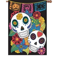 28 In. Flag - Sugar Skulls