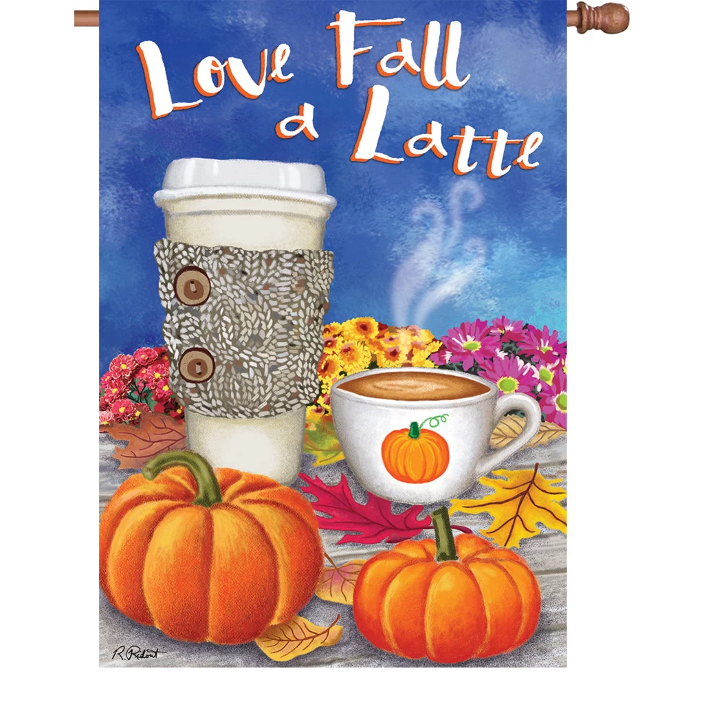 28 In. Flag - Love Fall A Latte 3 28 In. Flag - Love Fall A Latte