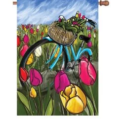 12 In. Flag - Bike Through The Tulips