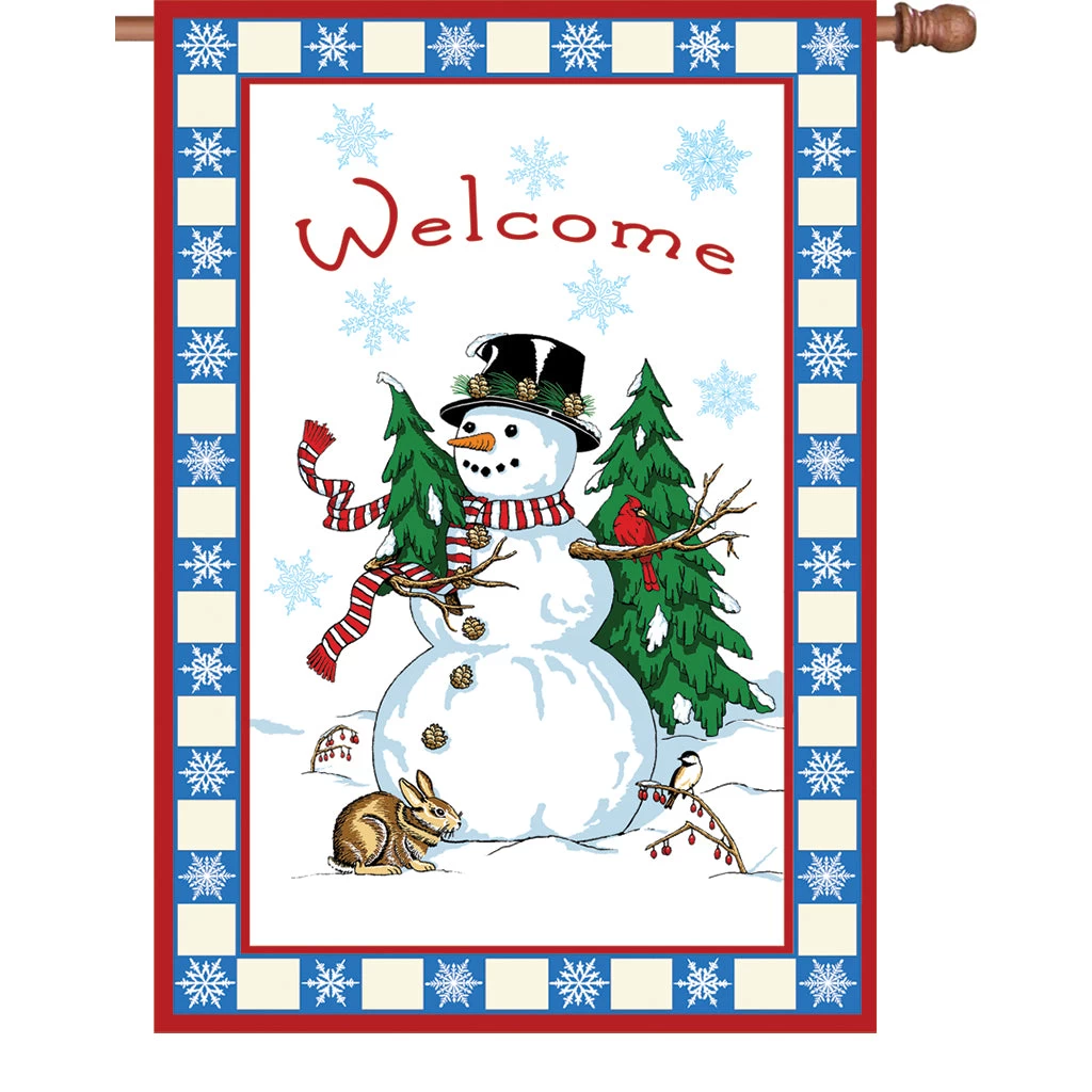 28 In. Flag - Welcome Snowman 3 28 In. Flag - Welcome Snowman