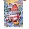 28 In. Flag - Red Truck Winter -Kite Shop 57354p RedTruckWinter 1024