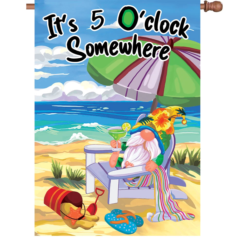 28 In. Flag - Beach Gnome 3 28 In. Flag - Beach Gnome