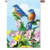 28 In. Flag - Floral Bluebirds -Kite Shop 57364p FloralBluebirds House 1024