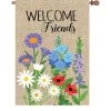 28 In. Flag - Welcome Friends Flowers -Kite Shop 57366p WelcomeFriendsFlowers House 1024