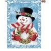 28 In. Flag - Snowman Wreath -Kite Shop 57367p SnowmanWreath House 1024
