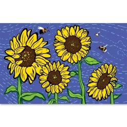 60 In. Embroidered Applique Windsock - Bees And Sunflower -Kite Shop 77873g SunflowersAndBees 60in AppliqueWindsock 1024
