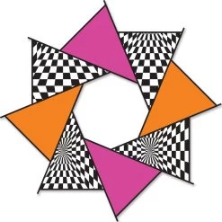 20 In. F-Stop Spinner For Kites And Line - Hot Op-Art