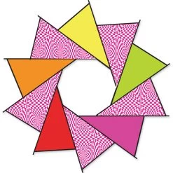 40 In. F-Stop Spinner For Kites And Line - Hot Op-Art