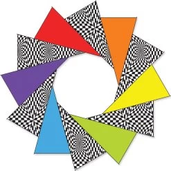80 In. F-Stop Spinner For Kites And Line - Rainbow Op-Art