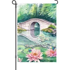 12 In. Flag - Waterlily Garden